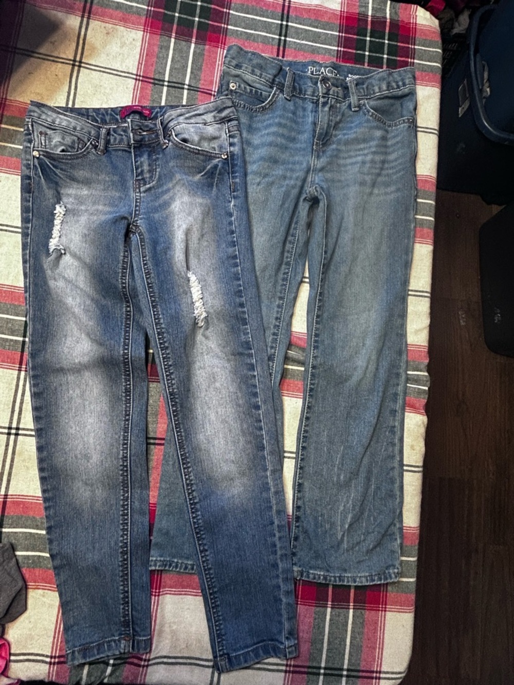Place Girls' Blue Skinny Jeans Duo - Distressed & Classic